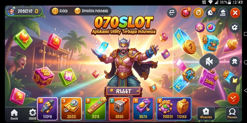 Tampilan antarmuka aplikasi 070SLOT saat menjalankan fungsi Utility.