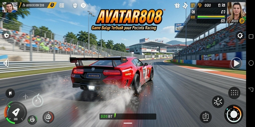 Tampilan gameplay balap seru di AVATAR808 yang menampilkan kecepatan tinggi.