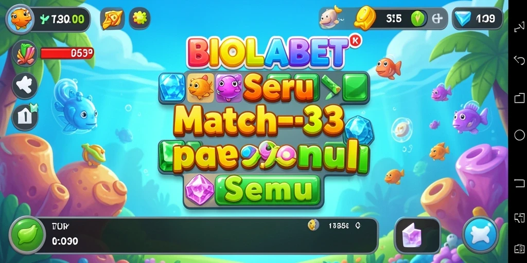Screenshot gameplay BIOLABET menampilkan aksi seru dalam permainan Match-3.
