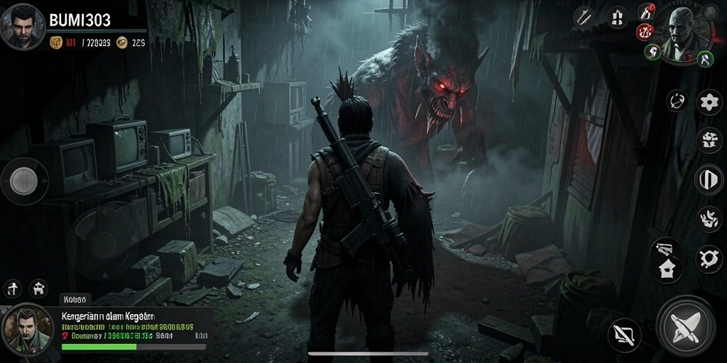 Gameplay menyeramkan BUMI303 di tengah kegelapan.