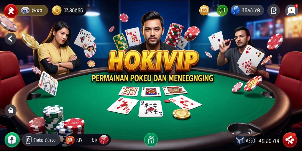 Tampilan gameplay seru HOKIVIP saat bermain Poker.